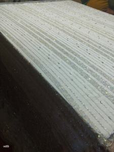 Tissu brodé élégant pour robes de mariée, satin de lin avec motifs imprimés et brodés pour les robes de soirée - Product Image 5