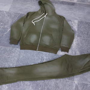 2025 Wholesale Acid Wash <b>Hoodie</b> Double Waist <b>Shorts</b> <b>Set</b> 450 Gsm Heavy Sweatsuit for <b>Men</b> Plus Size Winter Weather Stone Design - Product Image 3