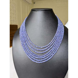 Collar de Moda para Mujer con Cuentas de Tanzanita Facetadas de 7 Capas, 3-4.5mm, 16 Pulgadas, 393 Quilates - Product Image 5