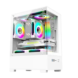 New Ultimate Visual Double-sided Tempered Glass Gaming PC case White PC case Table USB3.0 2.0 Type PC case