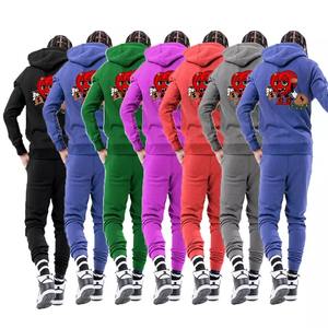 Ropa de calle informal de invierno para hombre, conjunto de pantalones de chándal con cremallera de 2 piezas y Sudadera con capucha XL Fleece Jogger con logotipo, venta al por mayor - Product Image 6