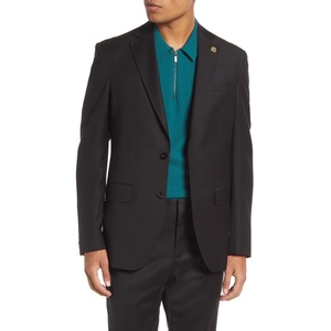 Blazer Elegante Ted Baker London Karl in Lana Morbida, Nero, Taglia 40, Vestibilità Regolare - Product Image 1