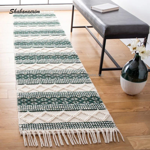 Alfombra Bohemia Grande para Habitación de Niños, Alfombra de Algodón para Pasillo, Comedor, Bordada, India - Product Image 1