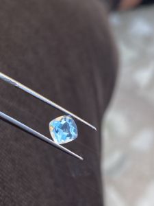 0.70 carats naturel aigue-marine taille coussin diamant pierre précieuse à facettes pour la fabrication de bijoux pierre aigue-marine en vrac - Product Image 5