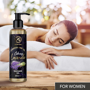 Huile de massage apaisante à la lavande Aromatika, huile de massage corporelle naturelle avec huile essentielle de lavande, amande douce et pépins de raisin - Product Image 2