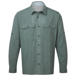 เสื้อตกปลาแขนยาวมีซิปป้องกัน UV ระบายอากาศสำหรับผู้ชายเสื้อตกปลามีซิปด้านหลังใส่เล่นกีฬา - Product Image 1