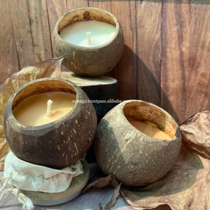 Vente en gros de bol de noix de coco écologique bougie parfumée/bol de noix de coco pour la fabrication de bougies à bon prix et de haute qualité d'Eco2go Vietnam - Product Image 2