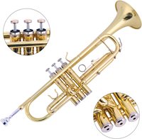 Bb Standard Trumpets for Beginner or Advanced Student Brass Trumpet Instrument with 7C Mouthpiece Hard Case Polishing Cloth