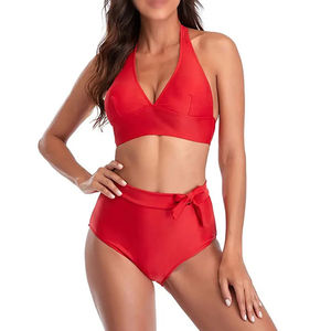 Tankini de sport pour femmes de haute qualité, imprimé floral, vente en gros personnalisée, ensemble 2 pièces, soutien-gorge de bikini respirant, logo sur le devant - Product Image 3