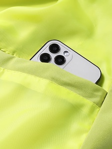 Men's Hooded Waterproof Windbreaker <b>Jacket</b> Solid Color Sporty Outdoor <b>Lightweight</b> Zipper Closure Polyester Shell Yellow Zipper - Product Image 3