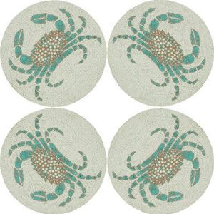 Premium Handwork Perlé Broderie Crabe Conception Quatre Ensemble Dessous De Verre Fantaisie Élégant Pour Designer De Luxe Thé Table Décor Dernier Choix - Product Image 1