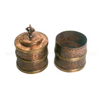 Ensemble Japher en argent de haute qualité, pot à riz rituel bouddhiste tibétain, en alliage de laiton gravé et sculpté, fait main, objet d'art de collection, pour la prière et la maison