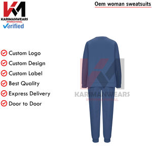 เสื้อสเวตเตอร์สีทึบของผู้หญิงเซ็ต2ชิ้นเสื้อสเวตเตอร์คอกลมเสื้อวอร์มเสื้อวอร์มเสื้อสวมหัวมีชายเสื้อแบบไม่สม่ำเสมอฤดูใบไม้ร่วง - Product Image 4