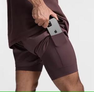2025 vente en gros conception et logo sur mesure Polyester avec Spandex athlétique haute qualité Shorts de course pour hommes - Product Image 2