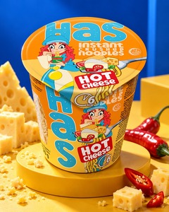 HAS Ramen Instantáneo en Vaso con Queso Frito Picante 70g Sabor Cremoso Picante Listo en 6 Minutos 18% Grasa Harina de Trigo Alergia a Trigo y Leche - Product Image 2