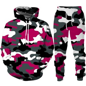 2024 nuevos conjuntos de chándal informal para hombre, 3D Sudadera con capucha con estampado de camuflaje, traje de pantalón, sudaderas con capucha transpirables, 2 uds., ropa de moda - Product Image 4
