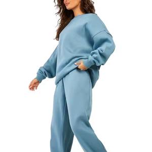 Ensemble de survêtement de sport à capuche d'automne en tissu éponge anti-boulochage deux pièces pour femmes - Product Image 3