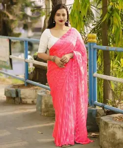 Experience luxury with our satin sarees featuring pearl work low price saree for budget-friendly options
