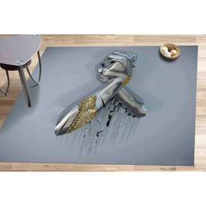 Tapis à motifs géométriques, design moderne pour salon, cadeau personnalisé, tapis en chenille - Product Image 1