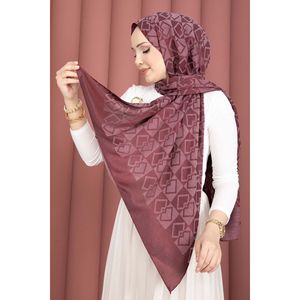 Serie de Chales Jacquard Borgoña Premium, Bufanda de Seda con Diseño Floral Transpirable, Accesorio de Moda en Material de Rayón y Poliéster - Product Image 1