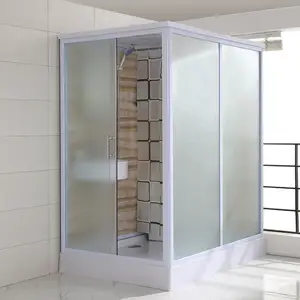 Square Modern Rectangle Hotel Sliding Shower Doors Frameless Tempered Glass Integrated Shower Room Acrylic 3 Years