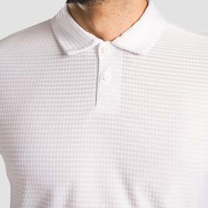 ผ้าไหมปักลายสีขาวแบบ DOT Texture สำหรับเสื้อโปโล นุ่มสบาย ระบายอากาศได้ดี ขนาด ODM XL ถึง 6XL ความยาวสั้น ทอสีพิมพ์ลาย ซักได้ - Product Image 6