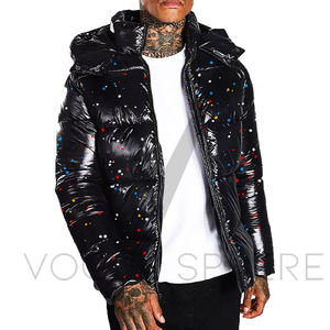 Chaquetas de Invierno para Hombre de Alta Calidad, de Cuero y Lona, con Cuello Alto, Cierre de Cremallera, Logotipo Frontal, Estilo Urbano, Transpirables - Product Image 5