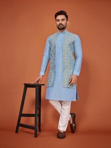 Designer pakistanais hommes Punjabi Indo Western hommes Inde & Pakistan Evergreen indien traditionnel porter mariage Indo Wetern - Product Image 5