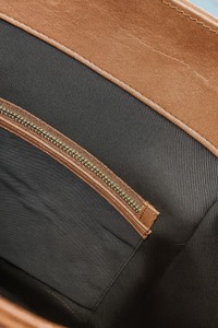 Bolso Tote de Hombro Impermeable de Gran Capacidad, de Cuero Genuino Casual de Primera Calidad, con Cierre de Cremallera de Lino, Bolso Largo Hecho a Mano - Product Image 6