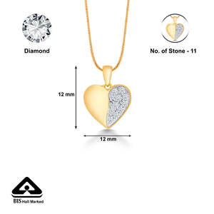 Colgante de Diamantes en Oro de 18K con Forma de Corazón, Ormella Heart Hug - Product Image 5
