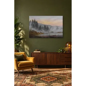Fida Caspar David Friedrich - L'aube dans une forêt de pin brumeuse - Impression sur toile - Product Image 1