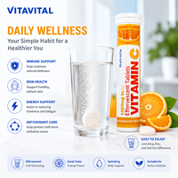 Comprimé effervescent de vitamine 1000mg, renforce l'immunité et la résistance, complément vitaminique à haute teneur, saveurs et étiquettes personnalisées, végétalien