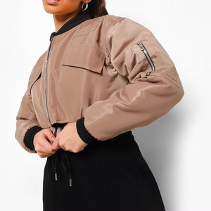 2025 tendencia mujeres Stand Collar venta al por mayor chaquetas de bombardero para mujeres de talla grande logotipo personalizado chaqueta de mezclilla de las mujeres - Product Image 5