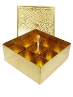 HF CRAFTS – Boîte à épices en cuivre faite à la main de haute qualité, sept compartiments, design personnalisé, Masala Dabba, outils pour herbes aromatiques