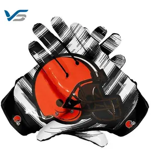 Rugby Helm Design American Football Handschuhe Subluimation bedruckte Slicine Handschuhe Top Sale Handschuhe Hersteller