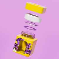 Pot en verre hermétique et sécurisé pour enfants, 2oz/3oz/4oz/5oz, écologique et recyclable, avec impression sérigraphique de logo personnalisé pour le stockage alimentaire