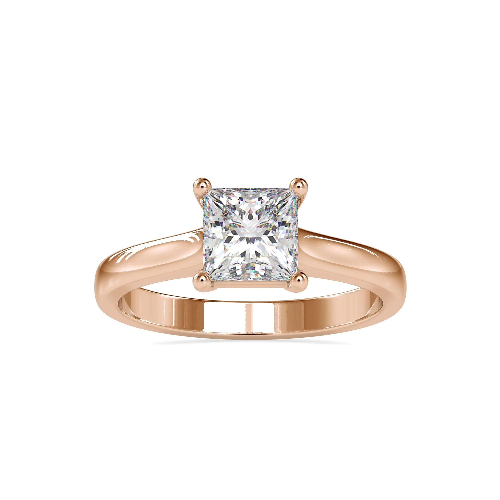 1.35CT Princess Cut Solitaire cincin berlian kuning putih mawar emas cincin berlian grosir buatan tangan produsen perhiasan CDJ IGI
