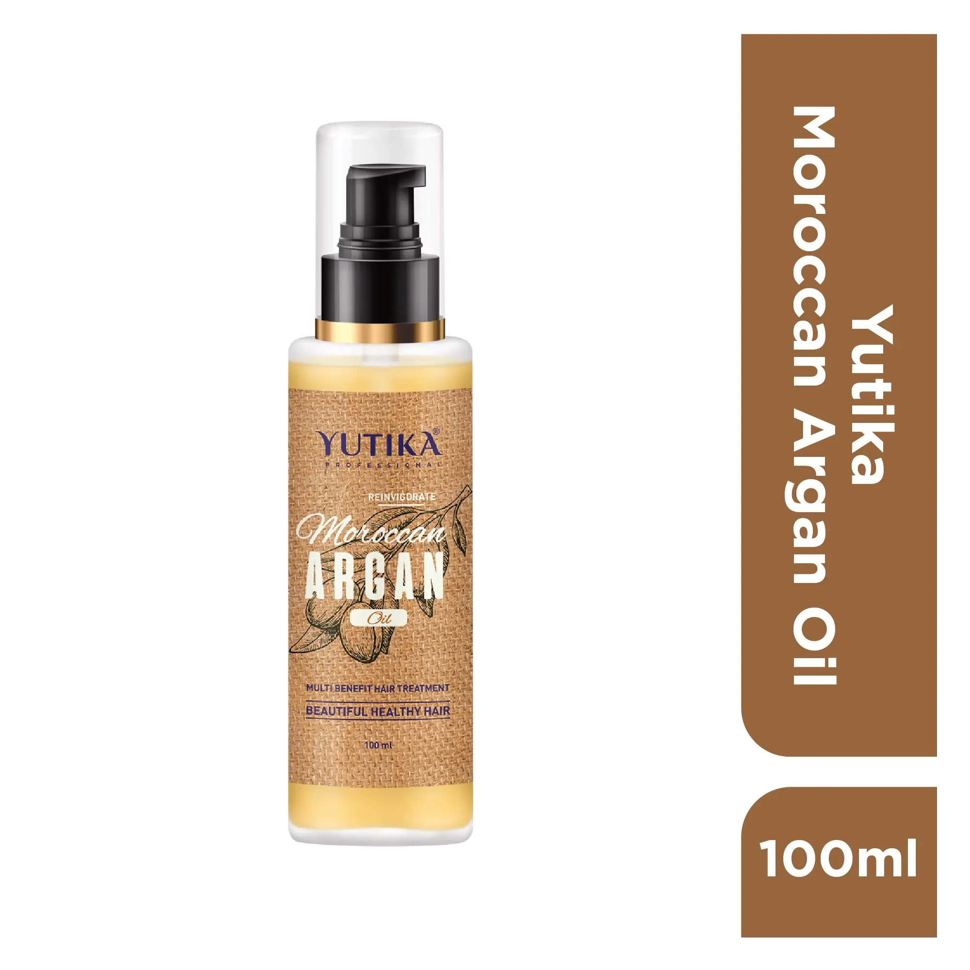 Aceite de Argán marroquí profesional Yutika para cabello-100ml, aceite capilar sedoso, brillante y nutrido para hombres y mujeres