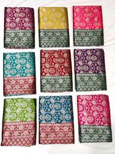 Attractive Dressing Fashionable Outfit Saree Toptied Silk Jacquard With Blouse Printed Zari Weaving Work Whole Sale <b>Supply</b> - Product Image 3