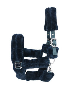 Halter de cheval rembourré en fausse fourrure chaude personnalisée équestre avec PP durable et matériau en nylon en style de selle anglaise pour l'équitation - Product Image 1