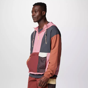 HUNT GEAR Lightweight <b>Corduroy</b> Windbreaker <b>Jacket</b> Multi-Colour Blocks Hood Front Pocket Packable Design High Street Style - Product Image 3