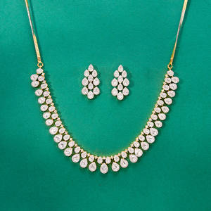 Collar de CZ clásico de último diseño de mercado con chapado en rodio de 2 tonos Collar de CZ chapado en rodio de 2 tonos de moda - Product Image 2