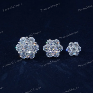 Luxe Hip Hop Moissanite Floral Boucles D'oreilles pour Femmes 925 Argent Haute Qualité Bijoux En Gros De Luxe Bijoux Usine Prix - Product Image 1