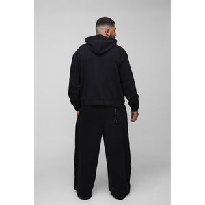 Sudadera con Capucha para Hombre, Color Verde Salvia, con Cierre Completo, Logotipo Personalizado, Estilo Desgastado, y Pantalones Deportivos a Juego, Marca Privada OEM - Product Image 6