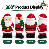 Grande Décoration de Noël en Forme de Père Noël, Sculpture Dorée Personnalisée pour les Fêtes, Ornement Saisonnier Créatif pour Bâtiment Commercial