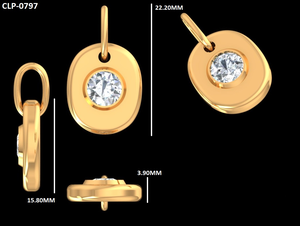 Pendentif de mariage classique serti de diamants de laboratoire de 0,80 ct pour femmes, bijoux en or blanc/jaune massif 10K/14K, cadeau de la Saint-Valentin - Product Image 6