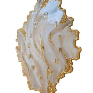 Horloge mécanique de luxe en résine faite à la main sur le thème de l'océan, moderne, étanche, surdimensionnée, veilleuse, décoration de mariage, décoration de la maison, salle à manger - Product Image 1