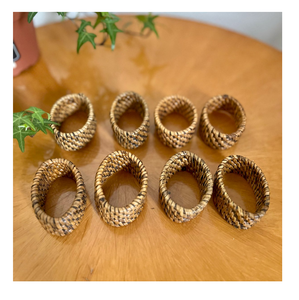 Rond de serviette vaisselle de table serviette nouveau Design napperons en rotin anneau de serviette pour salle à manger cuisine hôtel Restaurant accessoires multi-taille - Product Image 4