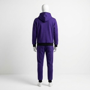 <b>Men</b> Purple Hoodie Tracksuit Set <b>Pullover</b> Sweatshirt Jogger Pant Premium Sportswear Gym Training Running Fitness Daily Activewear - Product Image 2