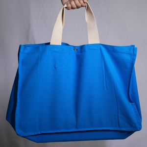 Sac fourre-tout en toile 100% coton imprimé sur mesure avec bandoulière longue, motif lettres, logo personnalisé, couleur pour utilisation en supermarché - Product Image 5